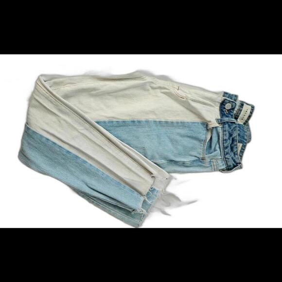 PacSun Mom Jeans Two Toned Color Block Jeans - Size 25 - Picture 1 of 7